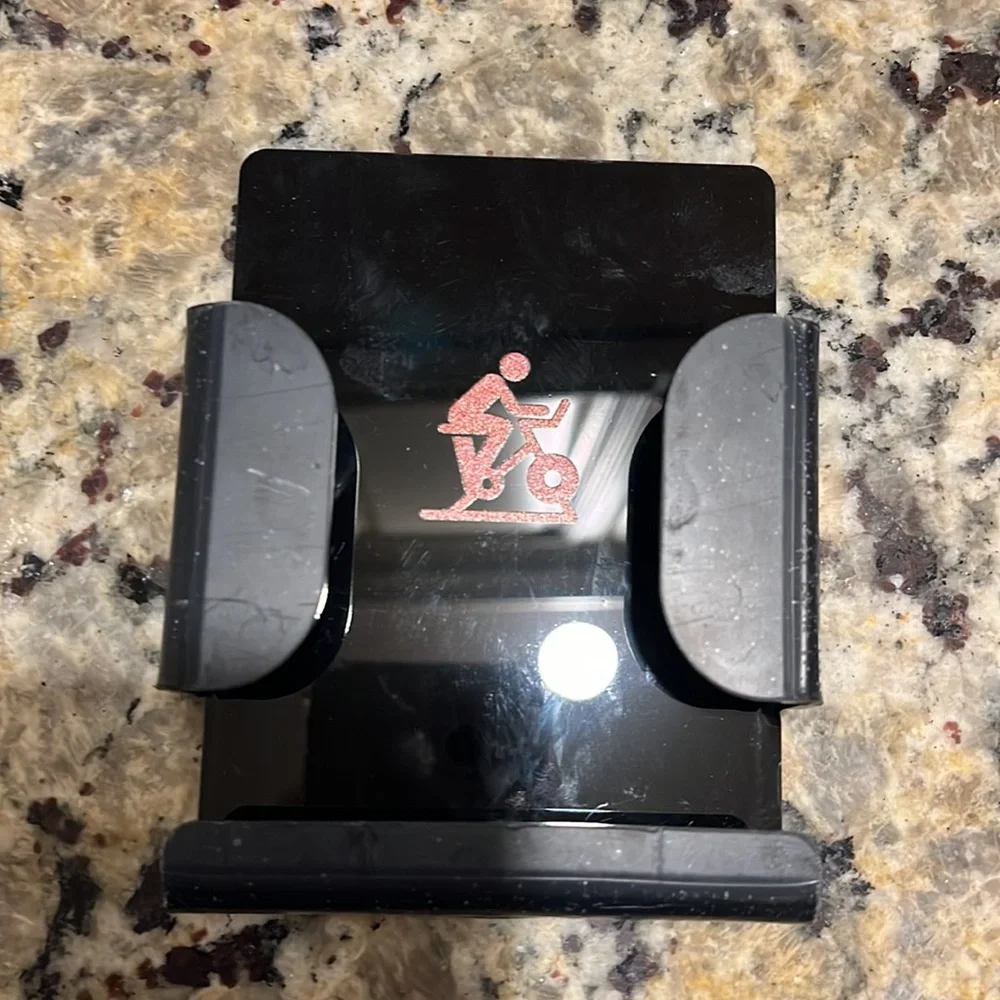 Acrylic phone holder for peloton bike and bike+